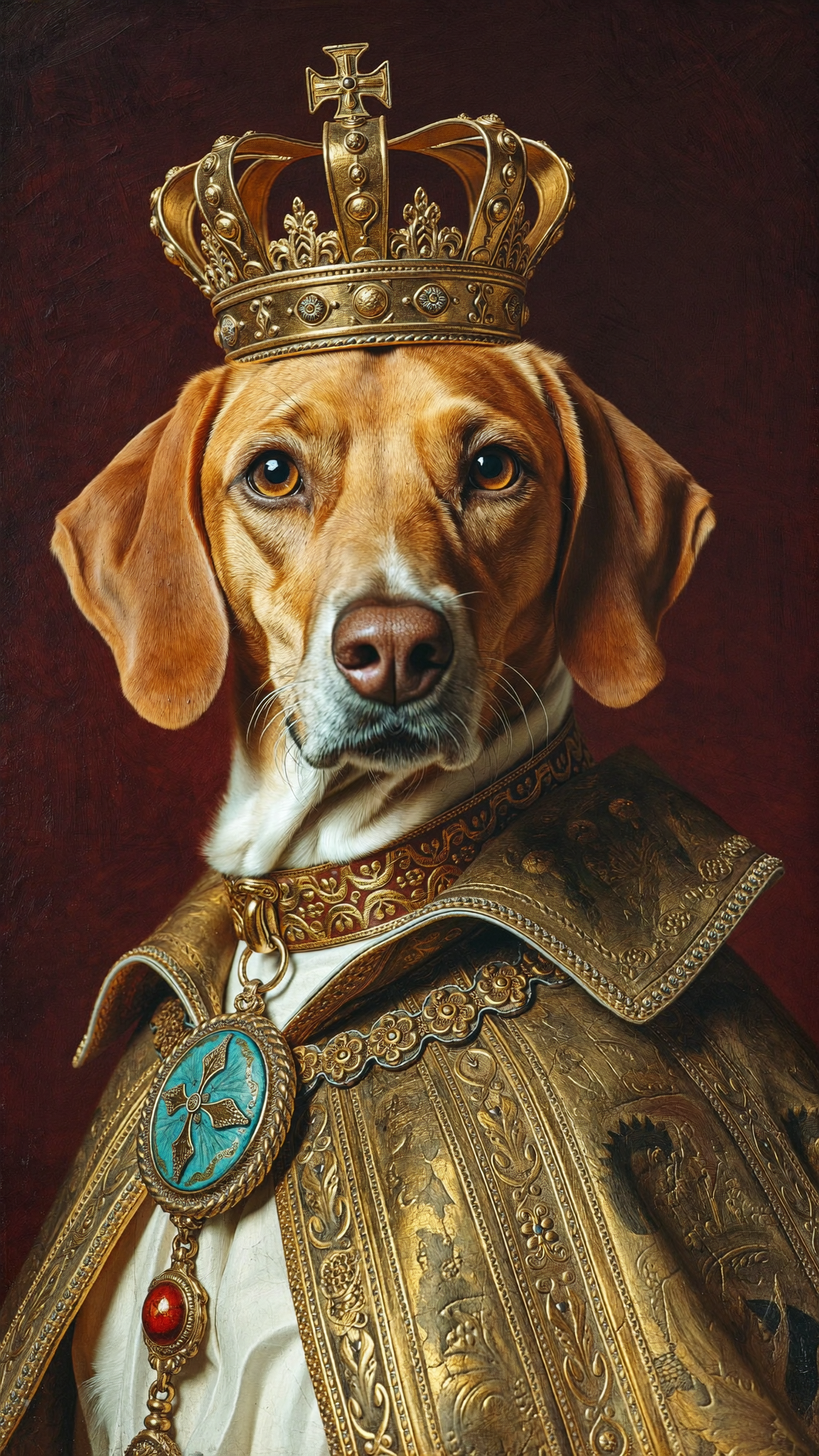 Retrato real de um pet em estilo nobre — eternizado pela EternaPet