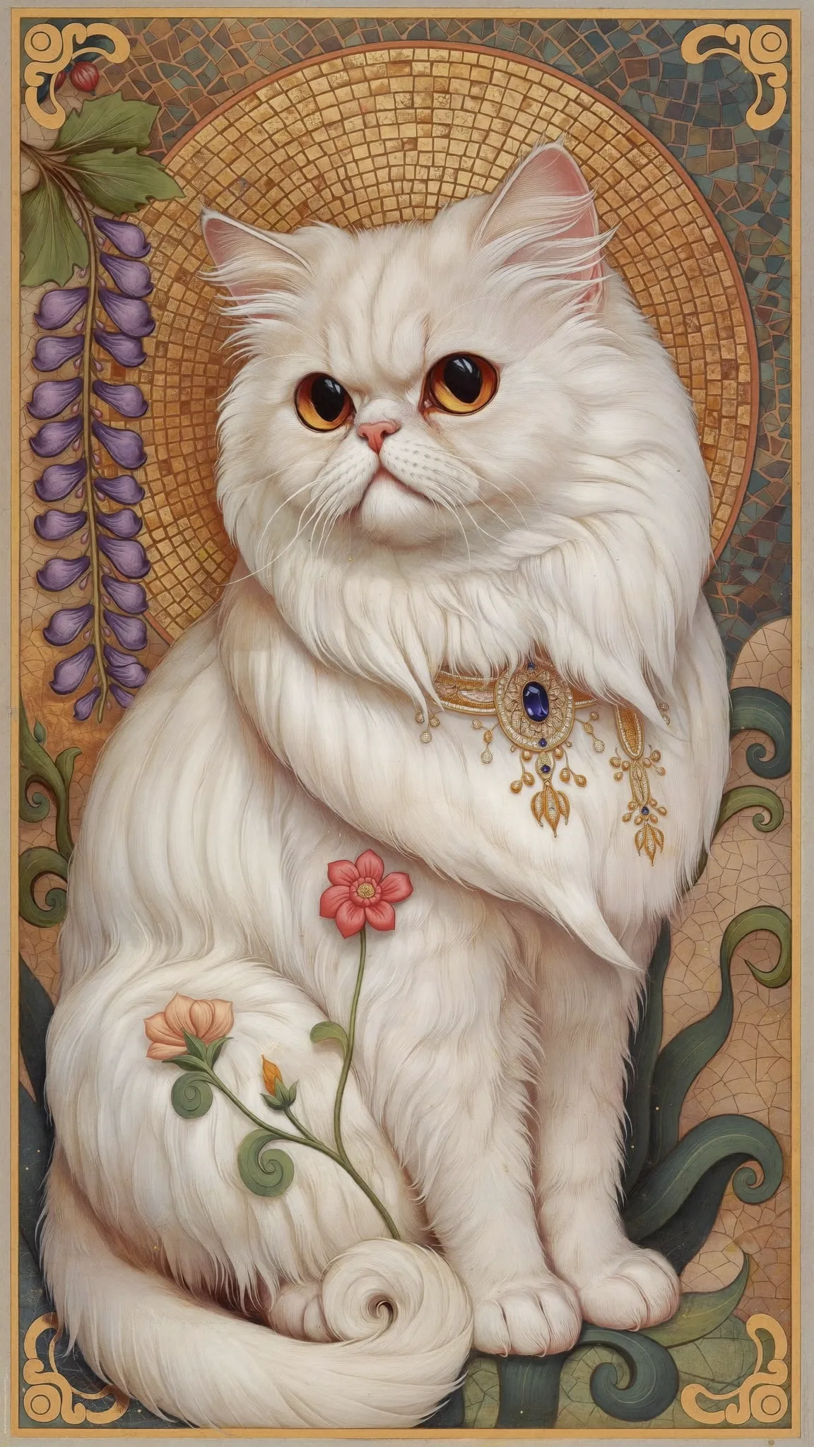 Gato Persa em art nouveau