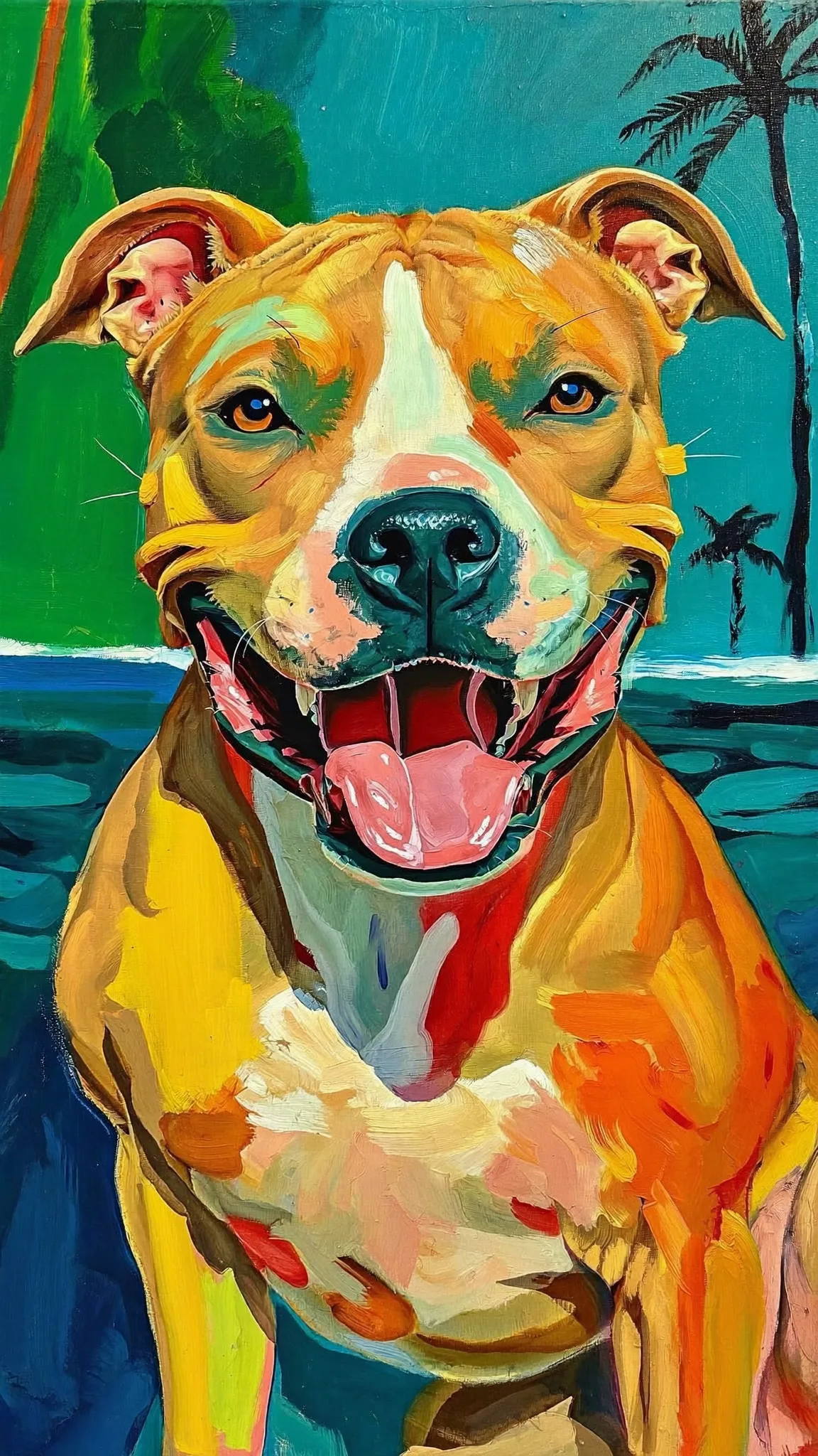 Pitbull em estilo expressionista