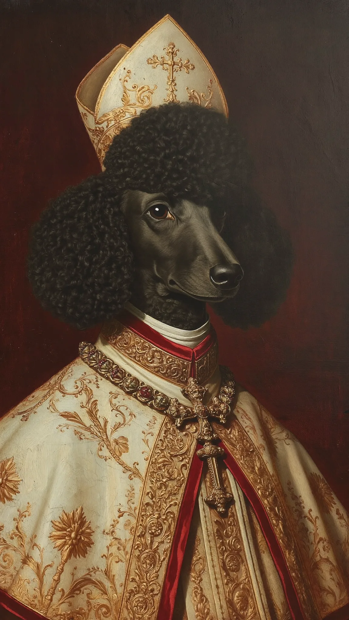 Poodle em óleo clássico