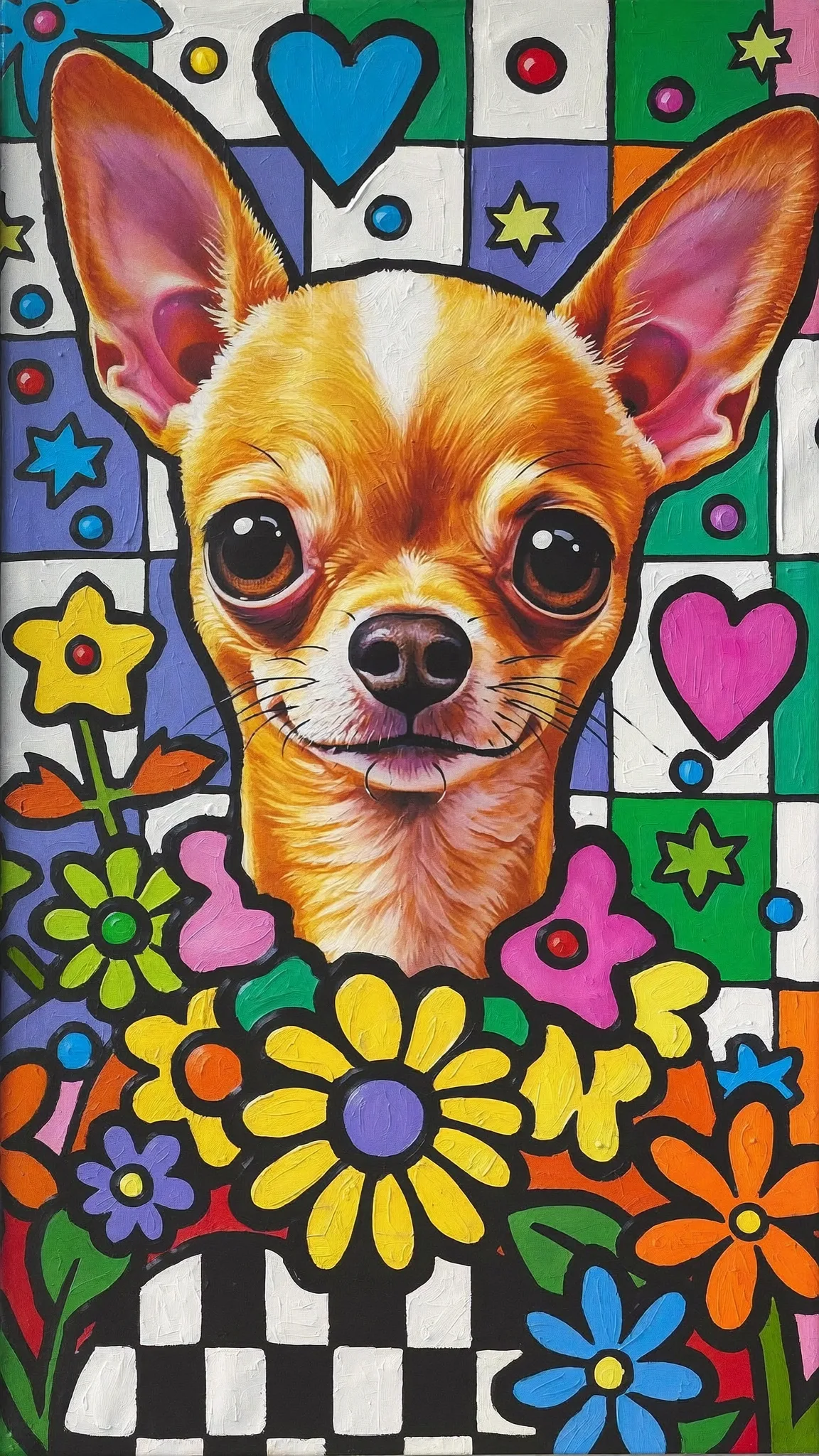 Chihuahua em pop cubista