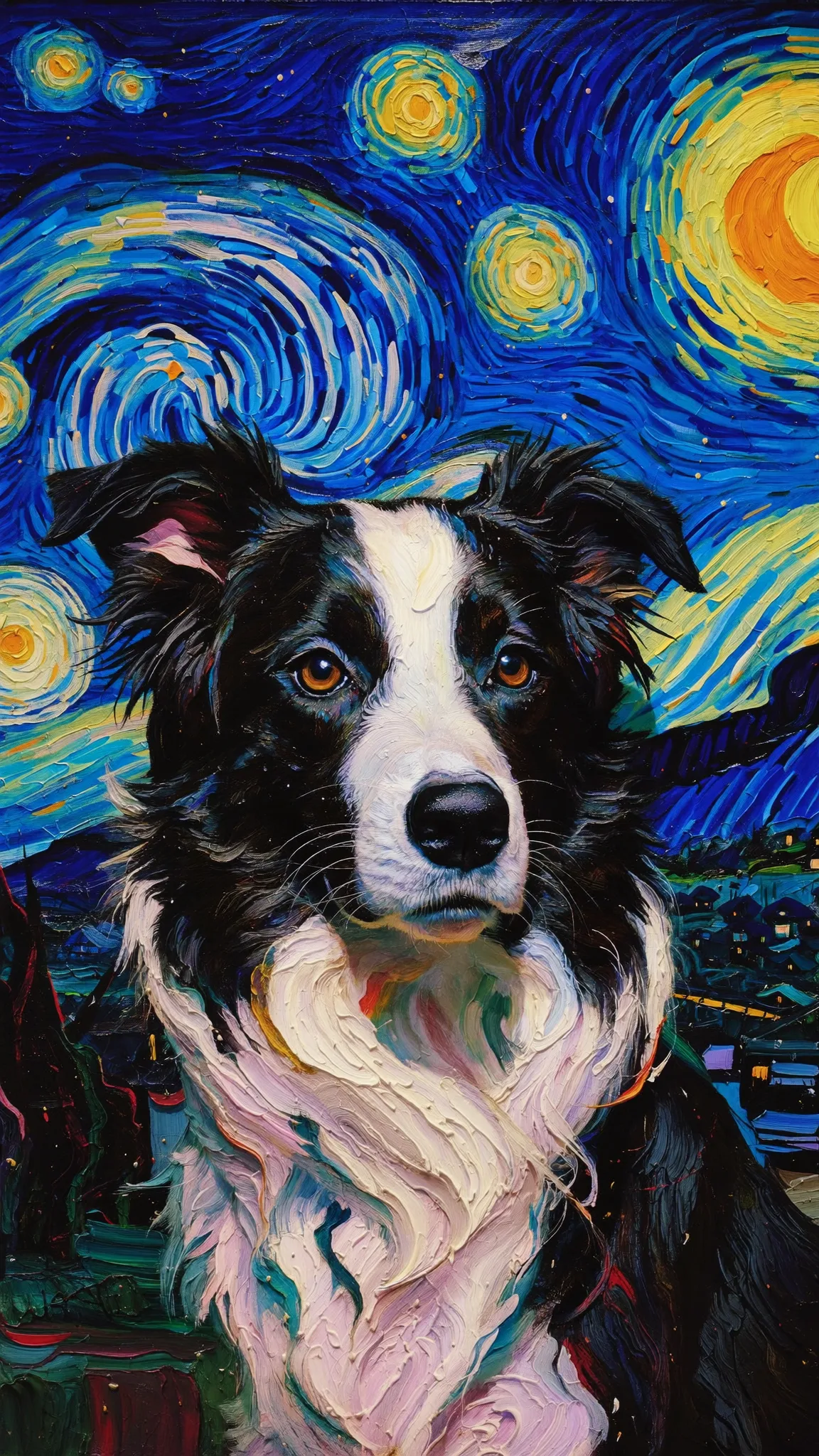 Border Collie em pós-impressionista